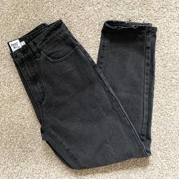 Princess Polly ZAIDEN STRAIGHT LEG JEANS BLACK DENIM Size 6 Women - Picture 7 of 12